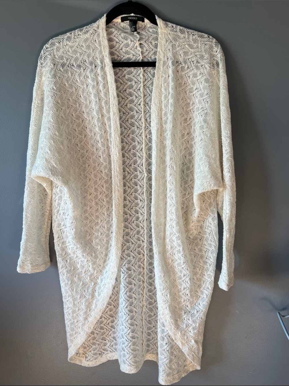 Forever 21 Cream Open-Front Soft Knit Cardigan Size Small
